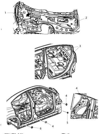 2012 Dodge Charger Body Plugs & Exhauster Diagram