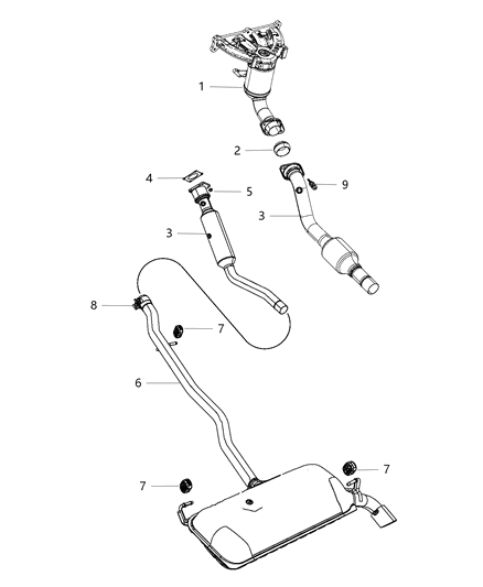 2014 Jeep Compass Gasket-Catalytic Converter Diagram for 4616671AC