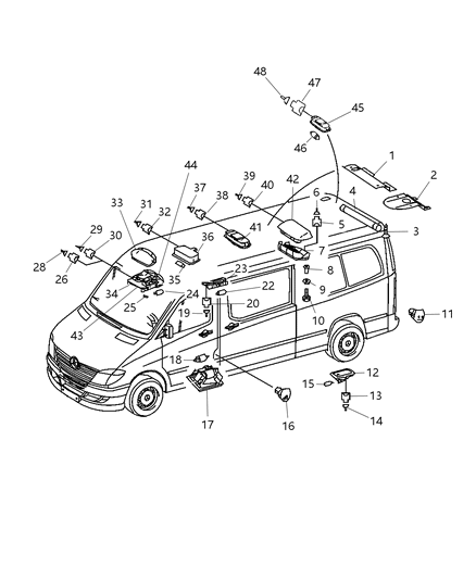 2007 Dodge Sprinter 3500 Lamp-Front Combination Diagram for 68017604AA