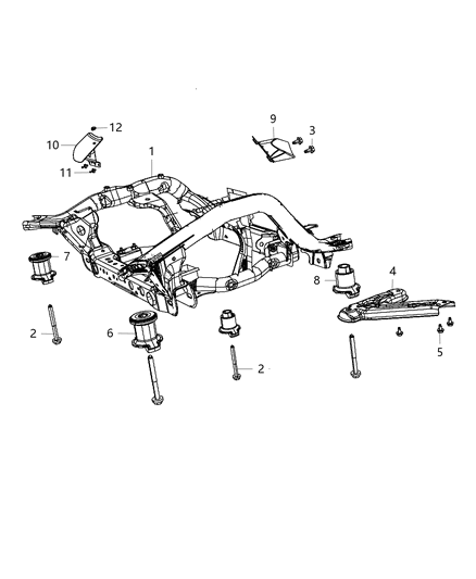 2012 Jeep Grand Cherokee CROSSMEMBER-Front Suspension Diagram for 52124634AI