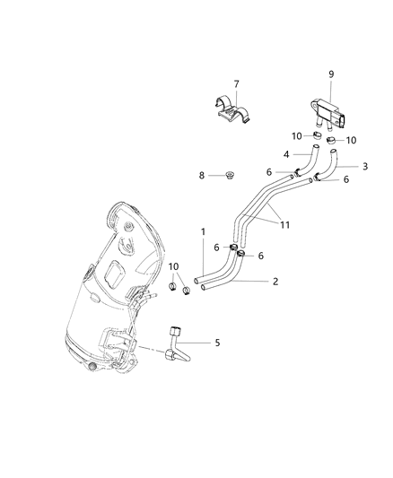 2018 Jeep Compass Hose-Differential Pressure Diagram for 68228888AA