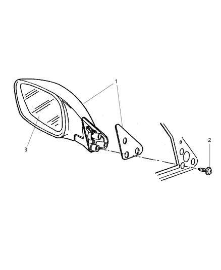 1998 Jeep Cherokee Outside Rearview Mirror Diagram for 55154953AC