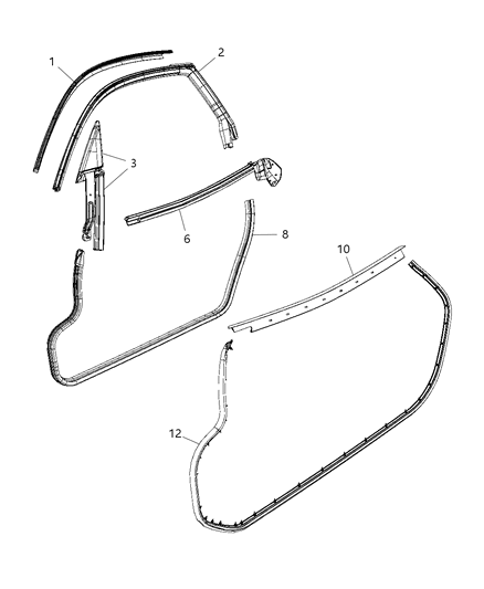 2014 Dodge Viper RETAINER-WEATHERSTRIP Diagram for 68096409AA