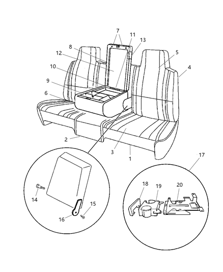 1997 Dodge Ram 2500 Cover Front Seat Cushion Diagram for ME151C3