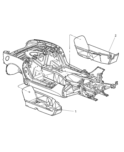 2006 Dodge Viper Mat Kit-Floor - Front Diagram for 5030449AA