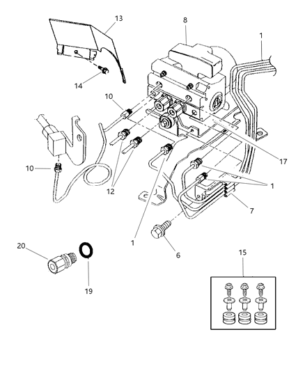 1999 Chrysler Sebring Anti-Lock Brake Control Diagram