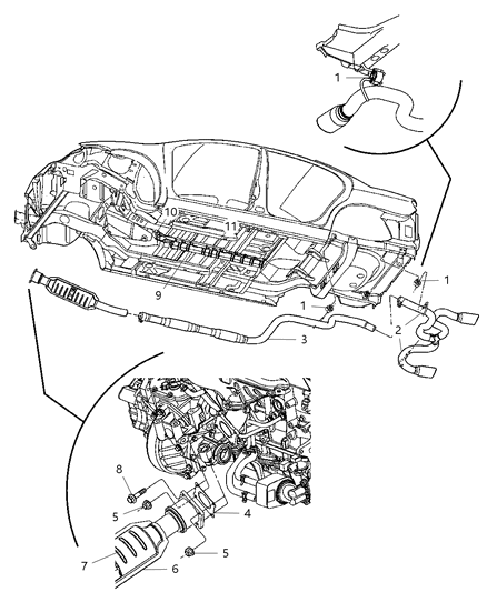 2003 Dodge Neon Exhaust Pipe Diagram for 5290963AB