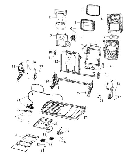 2019 Ram 1500 Bolt-Seat Diagram for 68245971AA