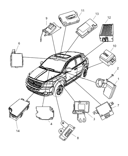2007 Dodge Caliber Anti-Lock Brake System Module Diagram for 5179860AA