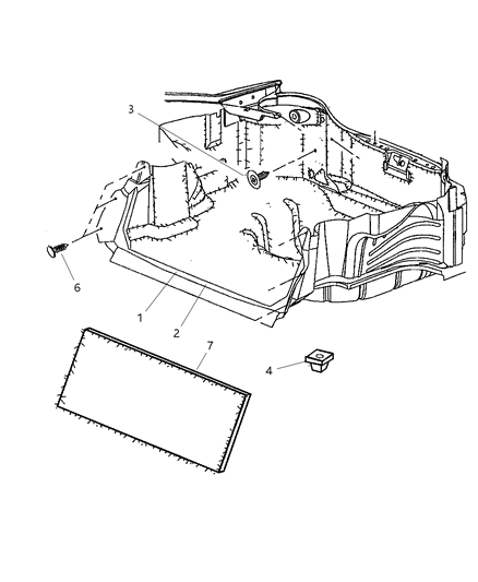 2003 Chrysler 300M Carpet-Luggage Compartment Diagram for 4628918AA