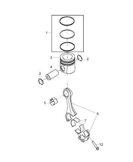 2020 Ram 4500 Pistons, Piston Rings, Connecting Rods & Connecting Rod Bearing Diagram 2