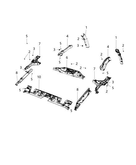 2021 Jeep Wrangler Aperture Panel, Sport Bar Diagram 1