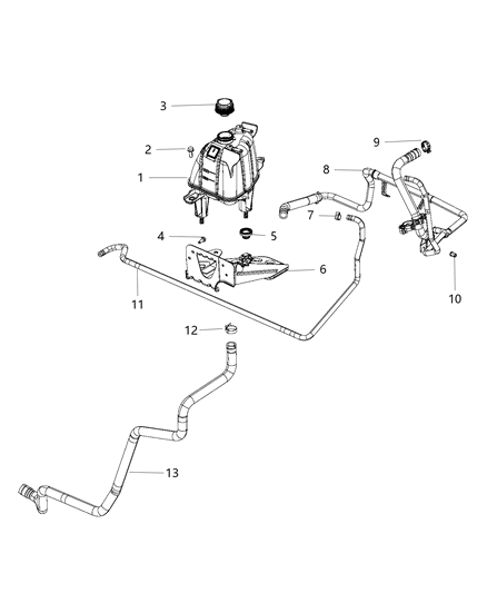 2015 Ram ProMaster 1500 Hose-COOLANT Recovery Bottle Diagram for 68214933AA