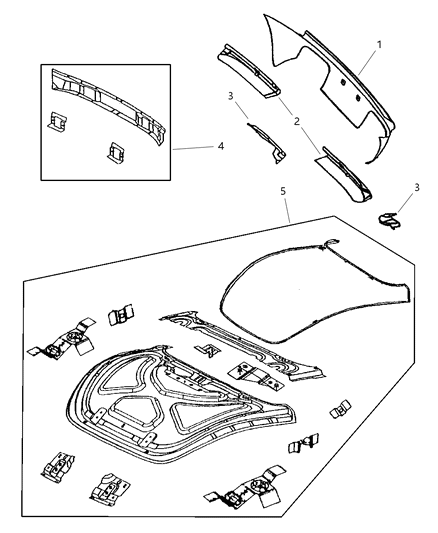 2001 Chrysler Prowler Panel-Deck Opening Diagram for 4874340