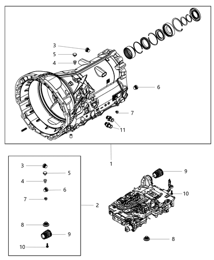2021 Jeep Wrangler Case & Related Parts Diagram 8