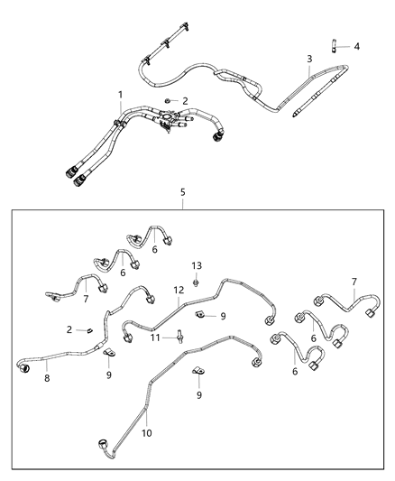 2014 Ram 1500 Tube-Fuel INJECTOR Supply Diagram for 68224790AA