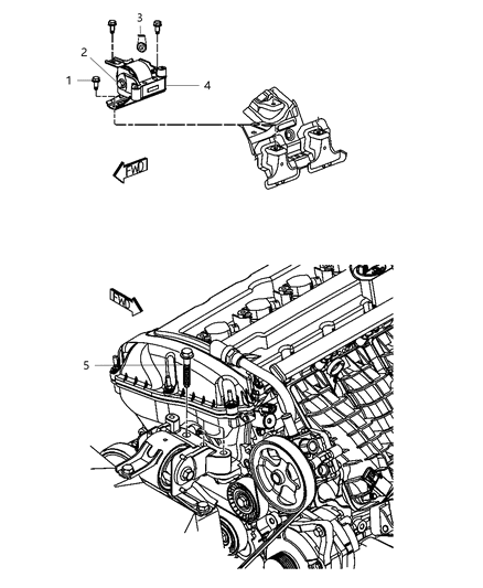 2012 Jeep Compass Engine Mounting Right Side Diagram 3