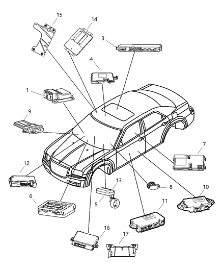 2006 Chrysler 300 Modules, Located In Interior Areas Of Vehicle Diagram