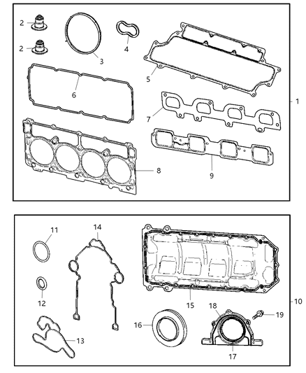 2008 Dodge Charger Gasket-Cylinder Head Diagram for 5037592AC