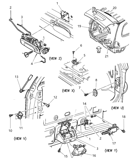 2000 Chrysler Town & Country Liftgate Attachments Diagram