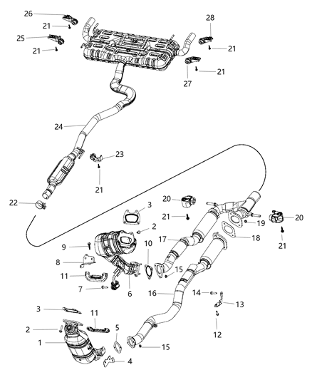 2015 Chrysler 200 Exhaust Muffler And Tailpipe Diagram for 68109932AC