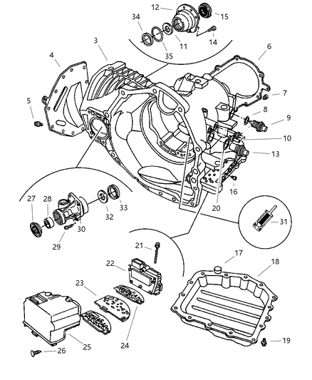 1999 Chrysler Sebring Case, Extension & Solenoid Diagram