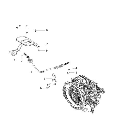 2013 Dodge Dart Gear Shift Cable And Bracket Diagram 2