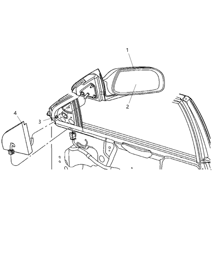 2005 Chrysler Pacifica Outside Rearview Electric Heated Mirror Diagram for YJ541PKAC