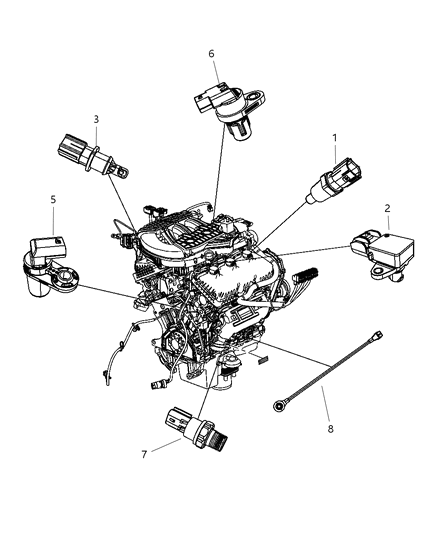 2011 Dodge Nitro Sensors - Engine Diagram 2