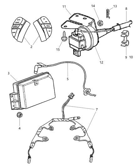 2002 Dodge Ram 1500 RETAINER-Parking Brake Cable Diagram for 4683774AA