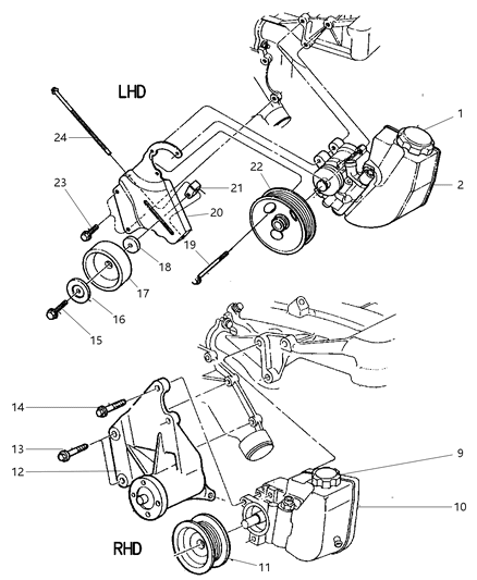 2001 Jeep Cherokee Pulley-Idler Diagram for 53010228AB