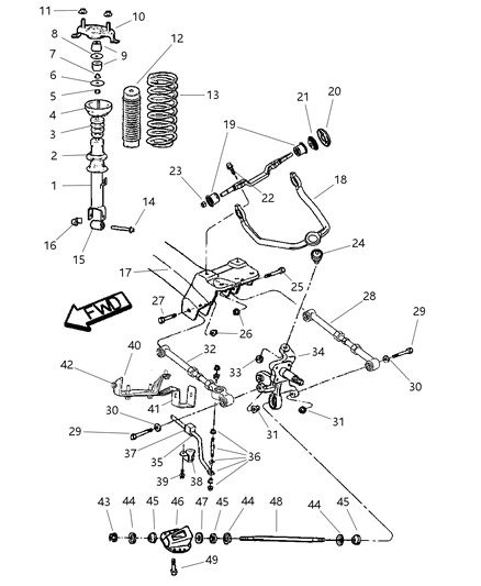 2002 Chrysler Sebring ABSORBER-Suspension Diagram for 4879188AA