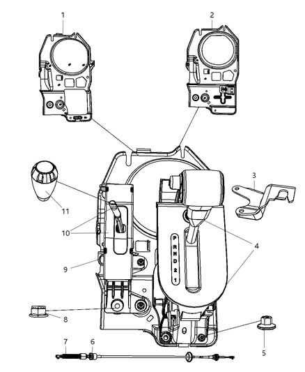 2007 Jeep Wrangler Bracket-Shift Cable Diagram for 52121834AC