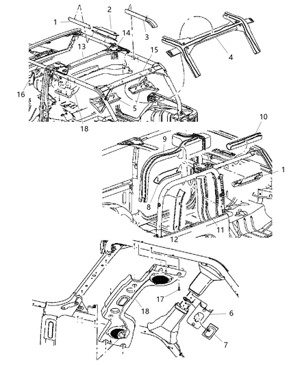 2014 Jeep Wrangler Molding-Sport Bar Diagram for 55361307AC