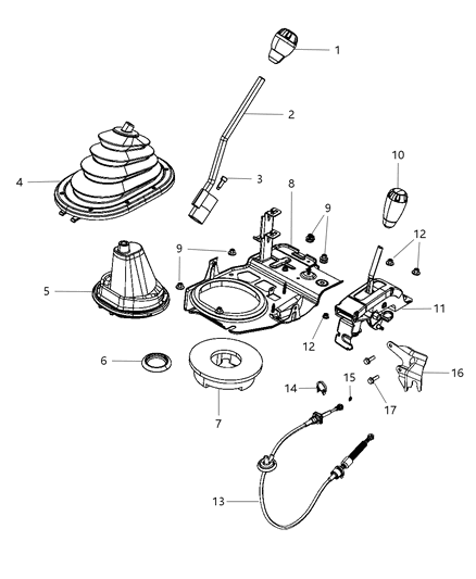 2011 Jeep Wrangler Boot-GEARSHIFT Diagram for 52060165AE