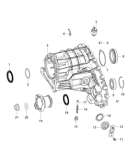 2021 Jeep Wrangler Front Case & Related Parts Diagram 2