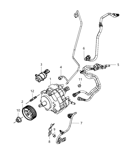 2009 Jeep Wrangler Fuel Injection Pump & Related Diagram
