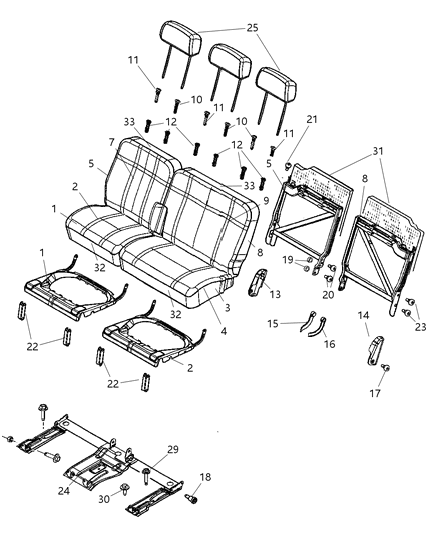 2006 Dodge Durango Handle-Seat Release Diagram for 1AA861J3AA