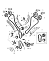 Diagram for Ram 1500 Timing Chain Guide - 5184361AE