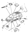 Diagram for Jeep Compass Air Bag Sensor - 4896061AA