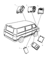 Diagram for Dodge Ram Van Air Bag Control Module - 56043221AG