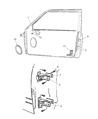 Diagram for 1999 Dodge Ram 2500 Door Hinge - 55075957AB
