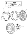 Diagram for 2016 Jeep Compass Parking Brake Shoe - 5191306AA