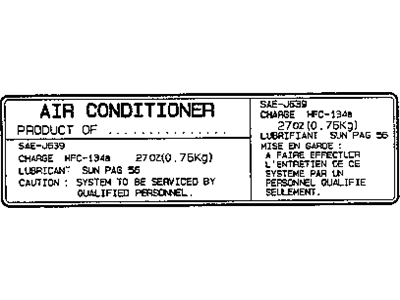 Mopar MR513120 Label-REFRIGERANT Caution