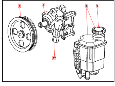 Mopar 5290011AD Power Steering Pump With Pulley