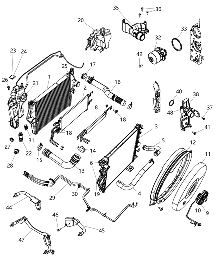 2007 Dodge Ram 3500 Housing-THERMOSTAT Diagram for 68005456AA