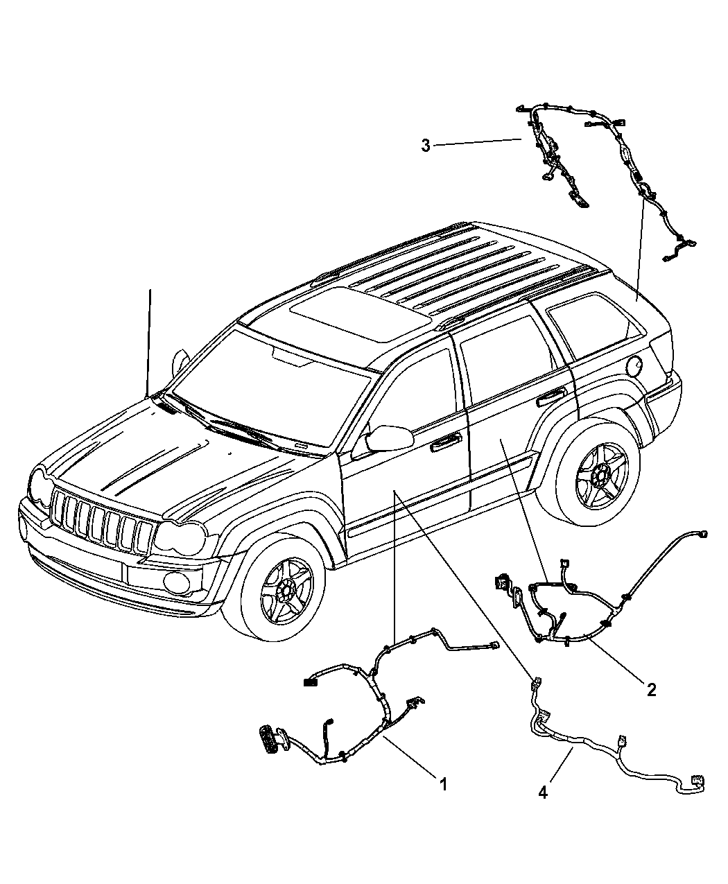 2005 Jeep Grand Cherokee Wiring - Doors & Liftgate 2006 jeep commander lift gate wiring diagram 