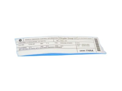 Mopar 68080114AA Label-VECI Label