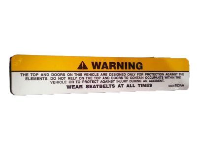 Mopar 55395183AA Label-Seat Belt Warning