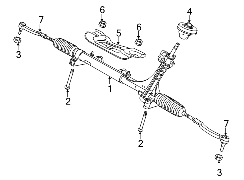 Inner Tie Rod Rods Rack End Set Diagram for 4725974AA